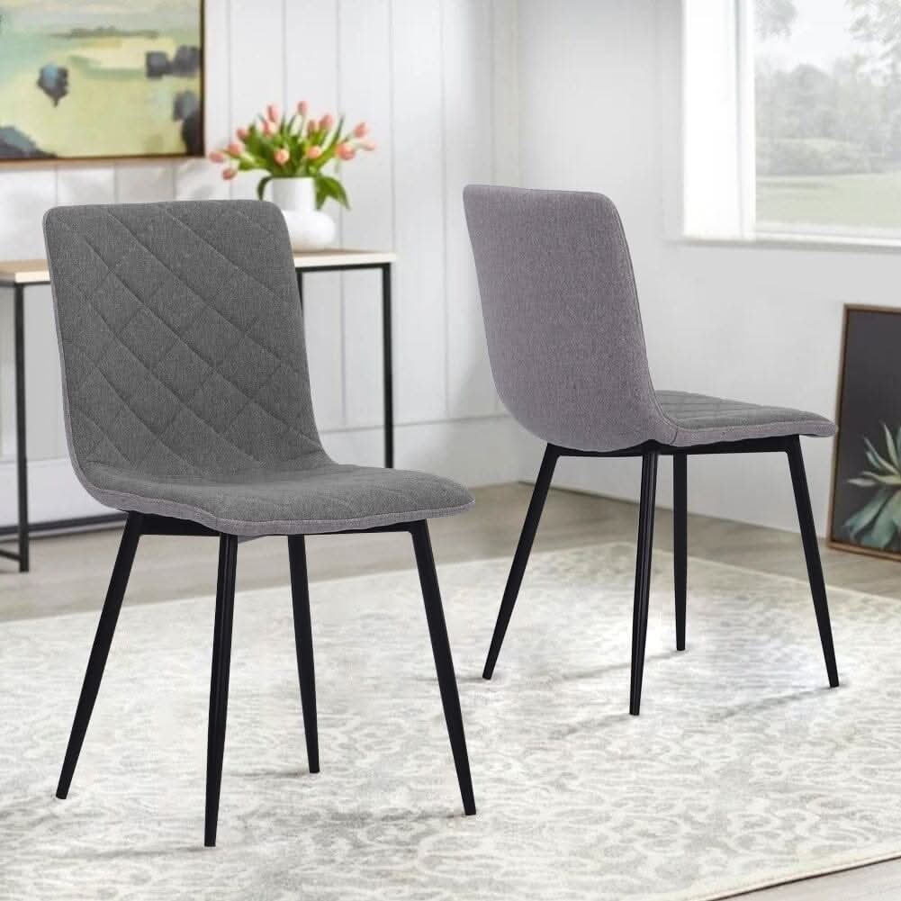 83cm Height Set 4 Linen Upholstered Comfy Dining Chairs