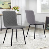83cm Height Set of 4 Linen Upholstered Comfy Dining Chairs Dining Chairs Living and Home 