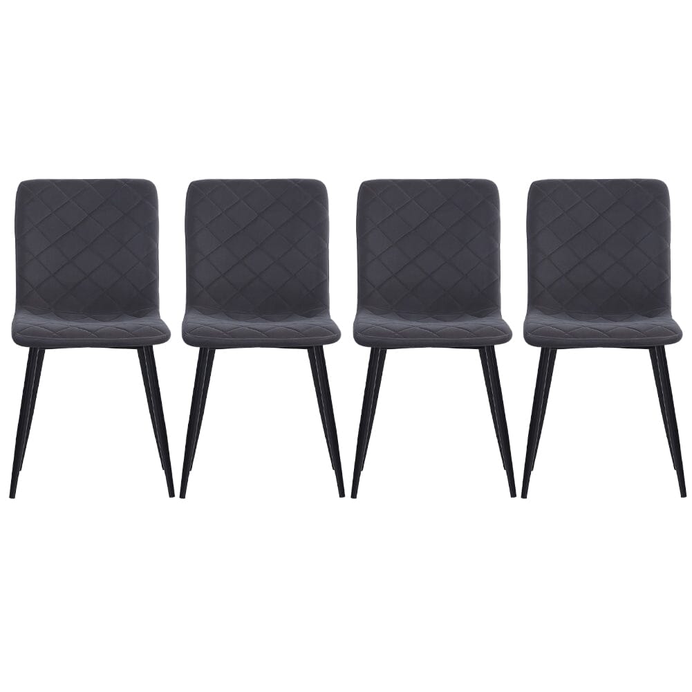 83cm Height Set of 4 Linen Upholstered Comfy Dining Chairs