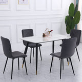 83cm Height Set of 4 Linen Upholstered Comfy Dining Chairs Dining Chairs Living and Home Brownish Gray 