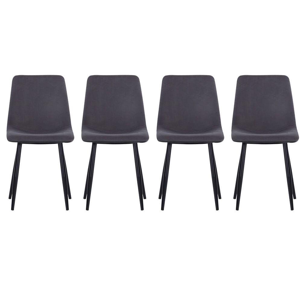 Set of 4 Curved Frosted Velvet Dining Chairs Dining Chairs Living and Home 