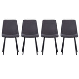 Set of 4 Curved Frosted Velvet Dining Chairs Dining Chairs Living and Home 