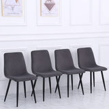 Set of 4 Curved Frosted Velvet Dining Chairs Dining Chairs Living and Home 