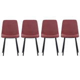 Set of 4 Curved Frosted Velvet Dining Chairs Dining Chairs Living and Home 