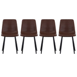 Set of 4 Curved Frosted Velvet Dining Chairs Dining Chairs Living and Home 
