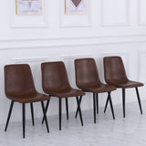 Set of 4 Curved Frosted Velvet Dining Chairs Dining Chairs Living and Home 