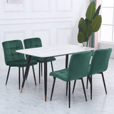 44cm Wide Retro Velvet Accent Desk Chair Dining Desk Chairs Dining Chairs Living and Home Green 