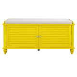 120cm Wide Wooden Shutter Door Shoe Cabinet Storage Bench Storage Footstools & Benches Living and Home 
