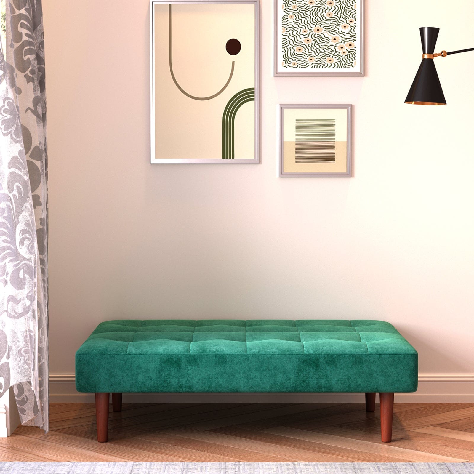 Compact Convertible Sofa Bed with Wooden Legs and Comfortable Upholstery Living and Home 