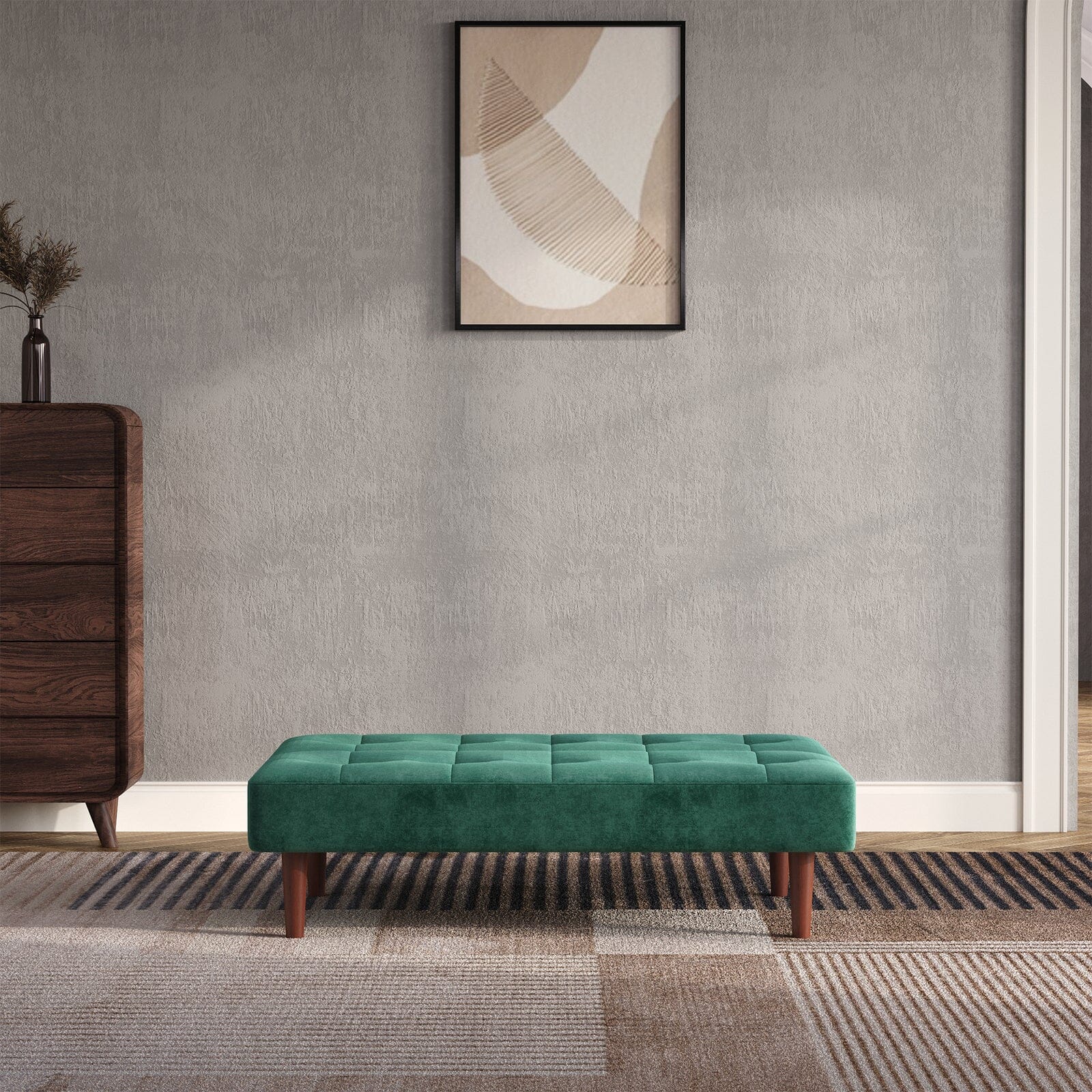 Compact Convertible Sofa Bed with Wooden Legs and Comfortable Upholstery Living and Home 