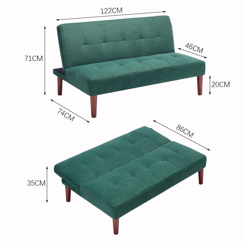 Compact Convertible Sofa Bed with Wooden Legs and Comfortable Upholstery Living and Home 