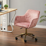 88cm Height Velvet Upholstered Home Office Swivel Task Chair with Flared Arms Home Office Chairs Living and Home 