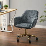 88cm Height Velvet Upholstered Home Office Swivel Task Chair with Flared Arms Home Office Chairs Living and Home 