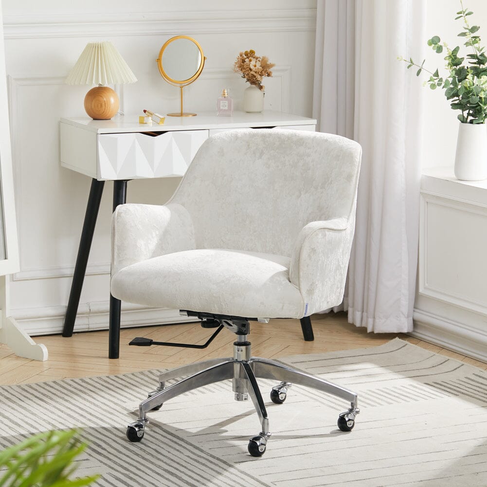 Velvet Upholstered Wheeled Swivel Office Chair Living and Home 