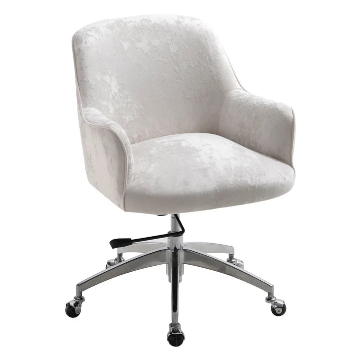 Velvet Upholstered Wheeled Swivel Office Chair Living and Home 