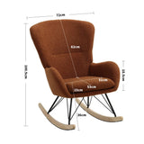Modern Faux Wool Rocking Chair Upholstered Beige Rocking Chairs Living and Home 