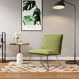 Modern Linen Accent Chair with Chrome Crossed Frame Cocktail Chairs Living and Home 
