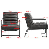 Retro Style PU leather Upholstered Armchair Metal Base Lounge Chair Lounge Chairs Living and Home 