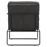 Retro Style PU leather Upholstered Armchair Metal Base Lounge Chair Lounge Chairs Living and Home 