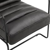 Retro Style PU leather Upholstered Armchair Metal Base Lounge Chair Lounge Chairs Living and Home 