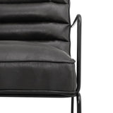 Retro Style PU leather Upholstered Armchair Metal Base Lounge Chair Lounge Chairs Living and Home 