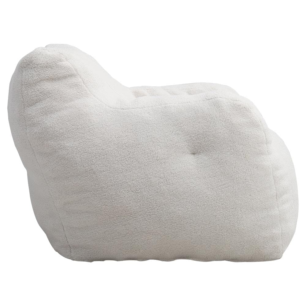 Elastic Sponge Bean Bag Chair White Single Lazy Sofa Living and Home