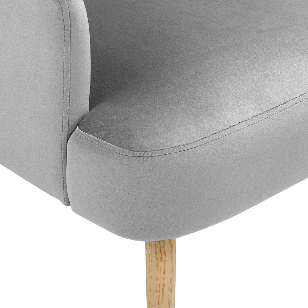 Wooden Legs Velvet Armchair Chair with Footrest Armchair Living and Home 