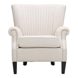 Deep Cushioned Armchair Channel Accent Chair with Nailhead Trim Wingback Chairs Living and Home 