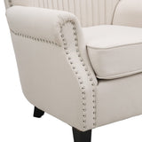 Deep Cushioned Armchair Channel Accent Chair with Nailhead Trim Wingback Chairs Living and Home 