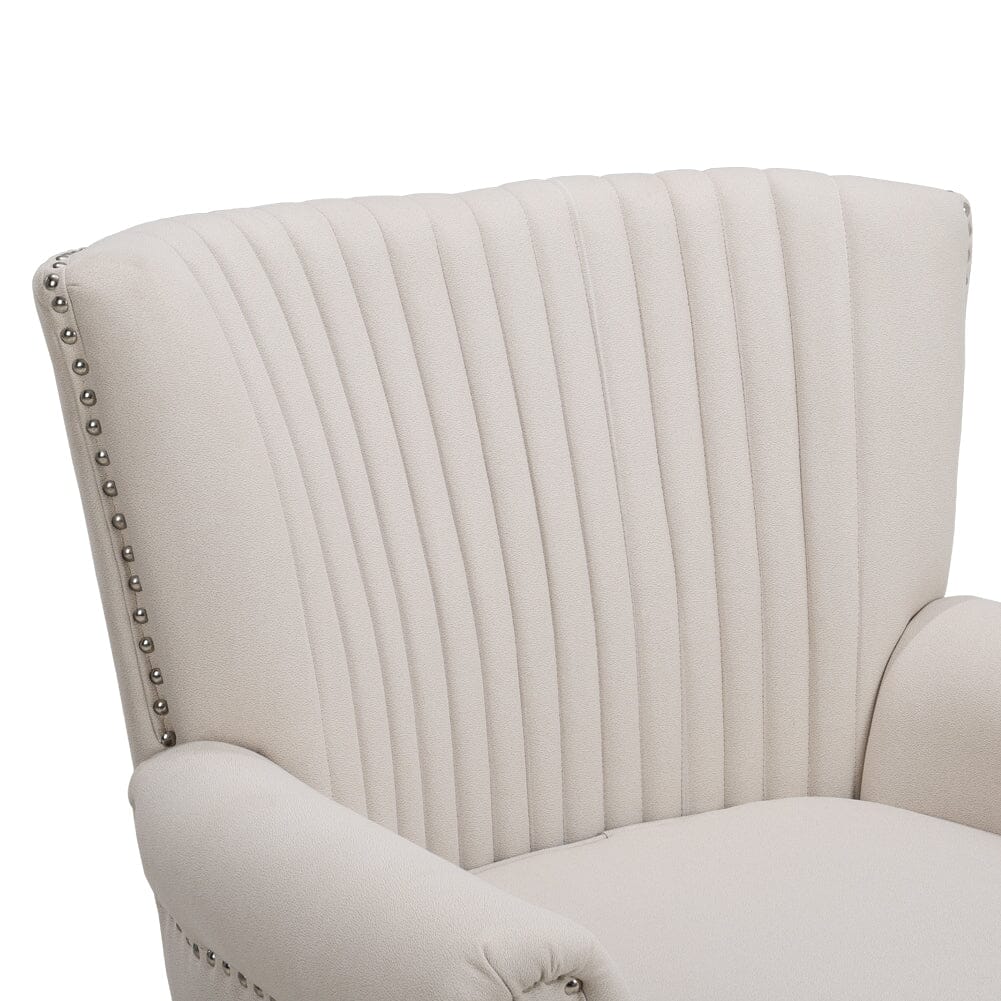 Deep Cushioned Armchair Channel Accent Chair with Nailhead Trim Wingback Chairs Living and Home 