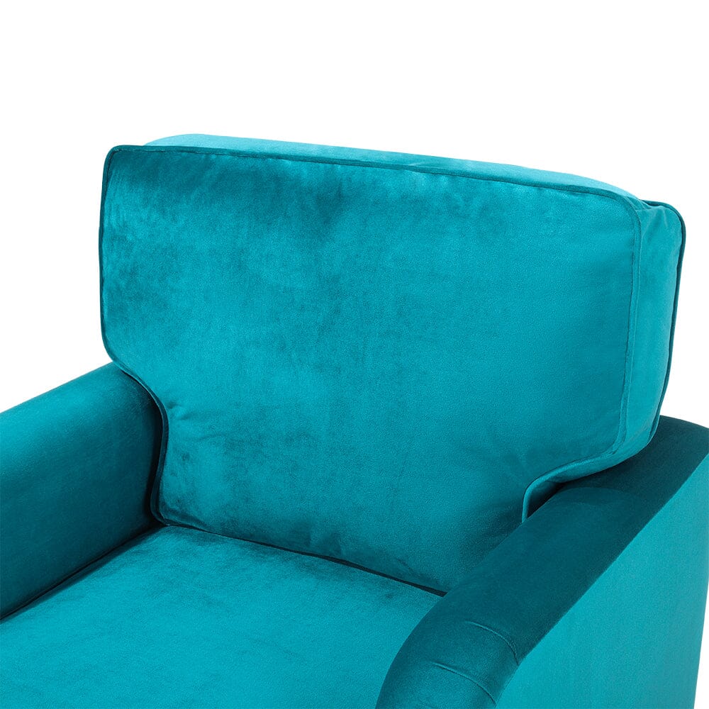 85cm Height Teal Velvet Padded Armchair with Removable Cushion Other Occasional Chairs Living and Home 