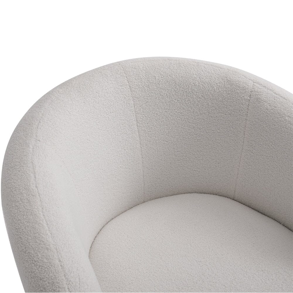 75cm Wide White Single Sofa Swivel Tub Chair Upholstered Tub Chairs Living and Home 