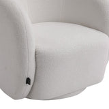 75cm Wide White Single Sofa Swivel Tub Chair Upholstered Tub Chairs Living and Home 