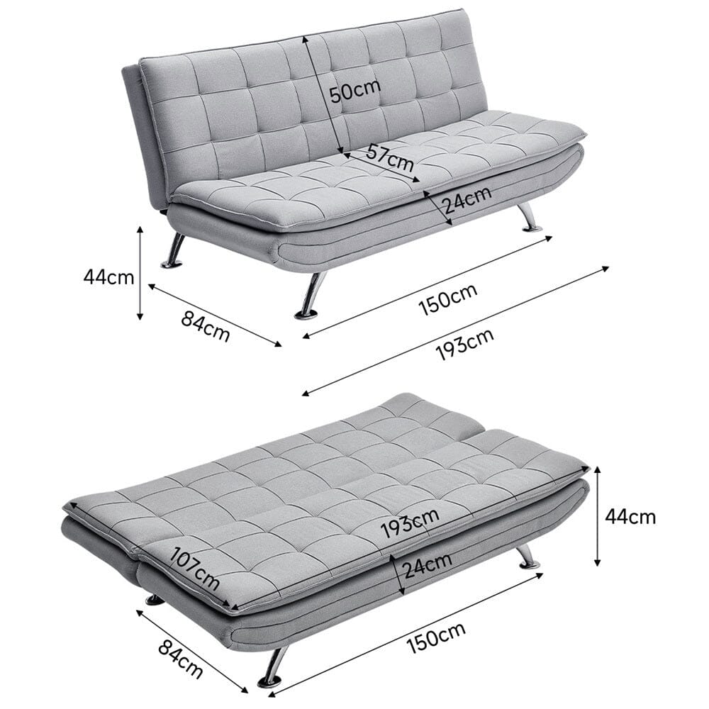 Fabric 3-Seater Convertible Sofa Bed Living and Home 