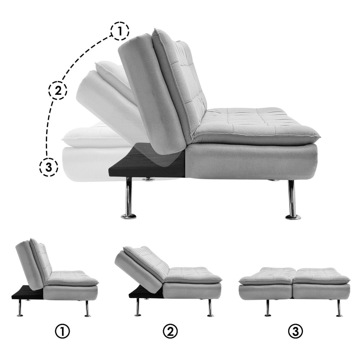 Fabric 3-Seater Convertible Sofa Bed Living and Home 
