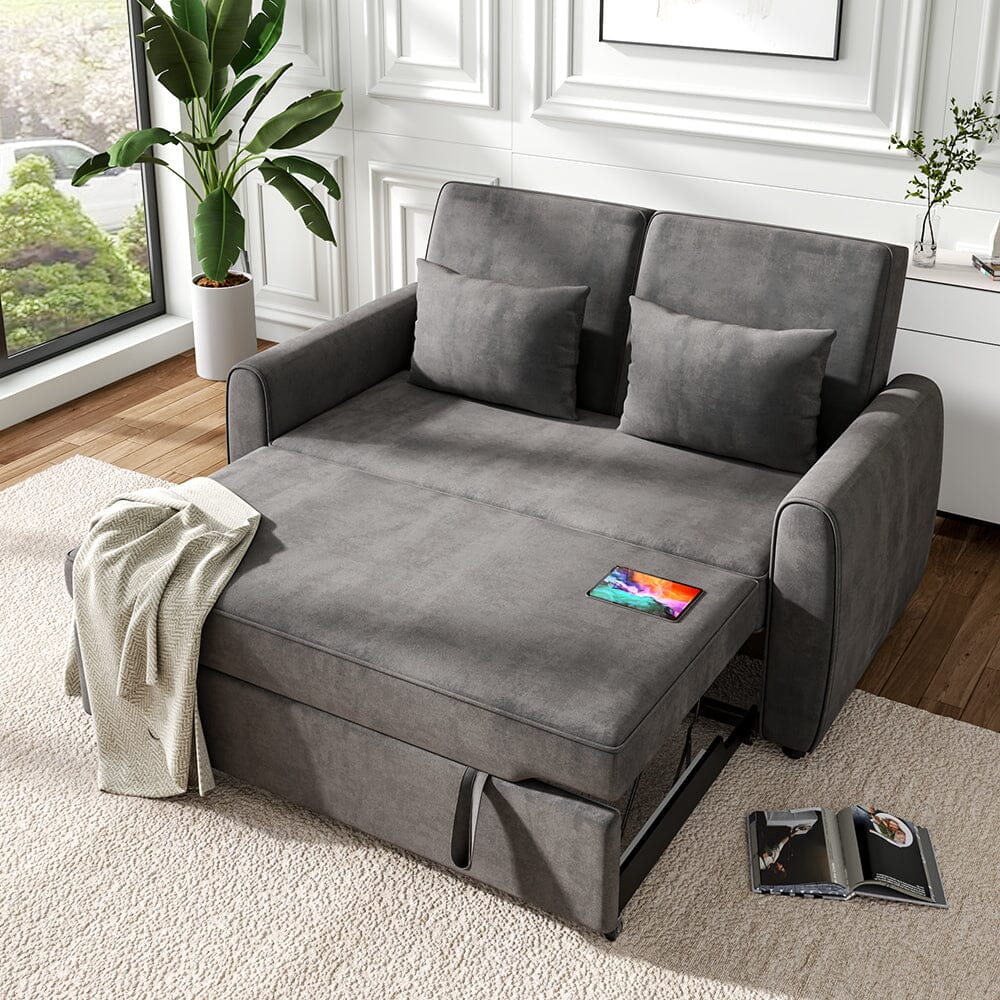 Convertible Pull Out Sofa Bed with Reclining Backrest Living and Home 