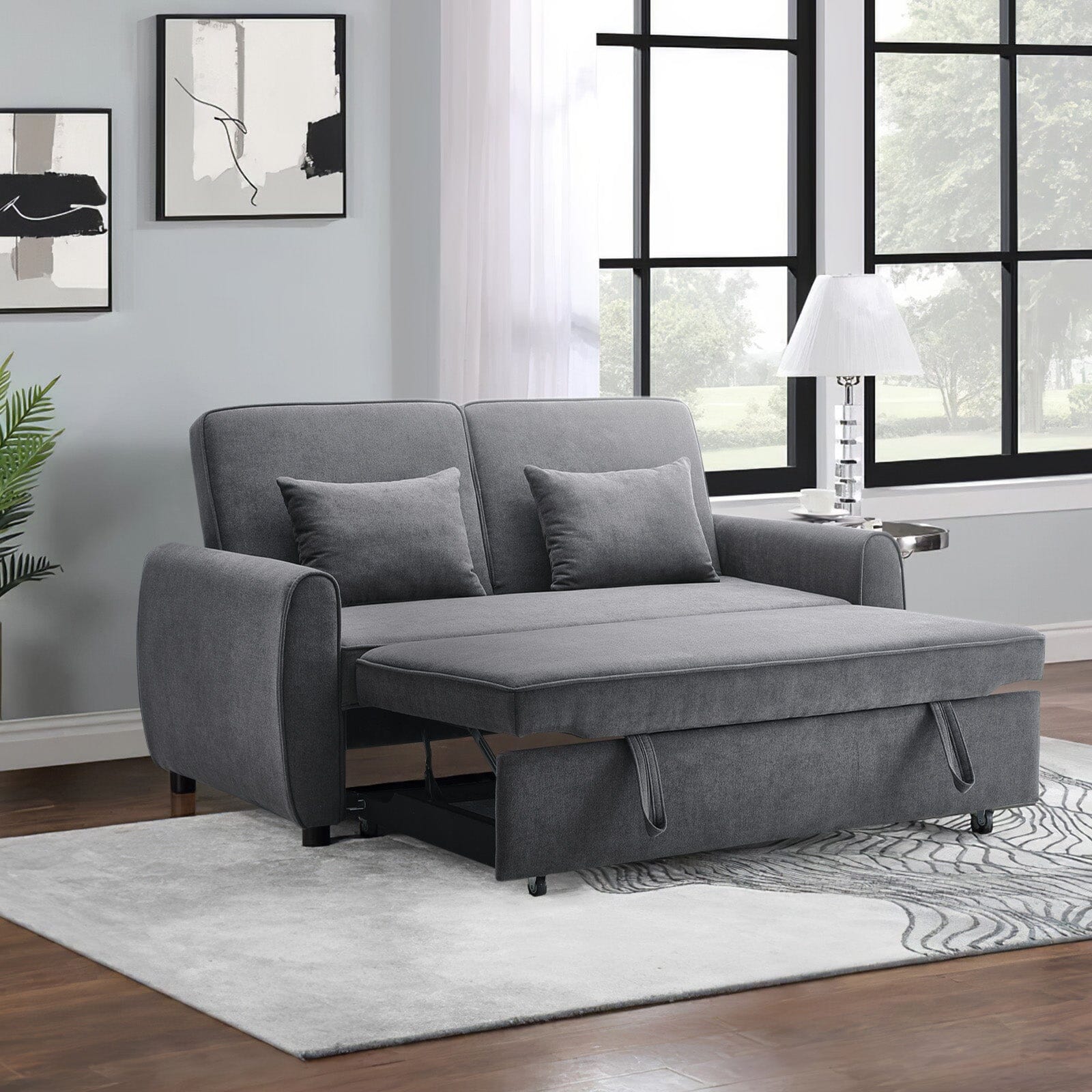 Convertible Pull Out Sofa Bed with Reclining Backrest Living and Home 