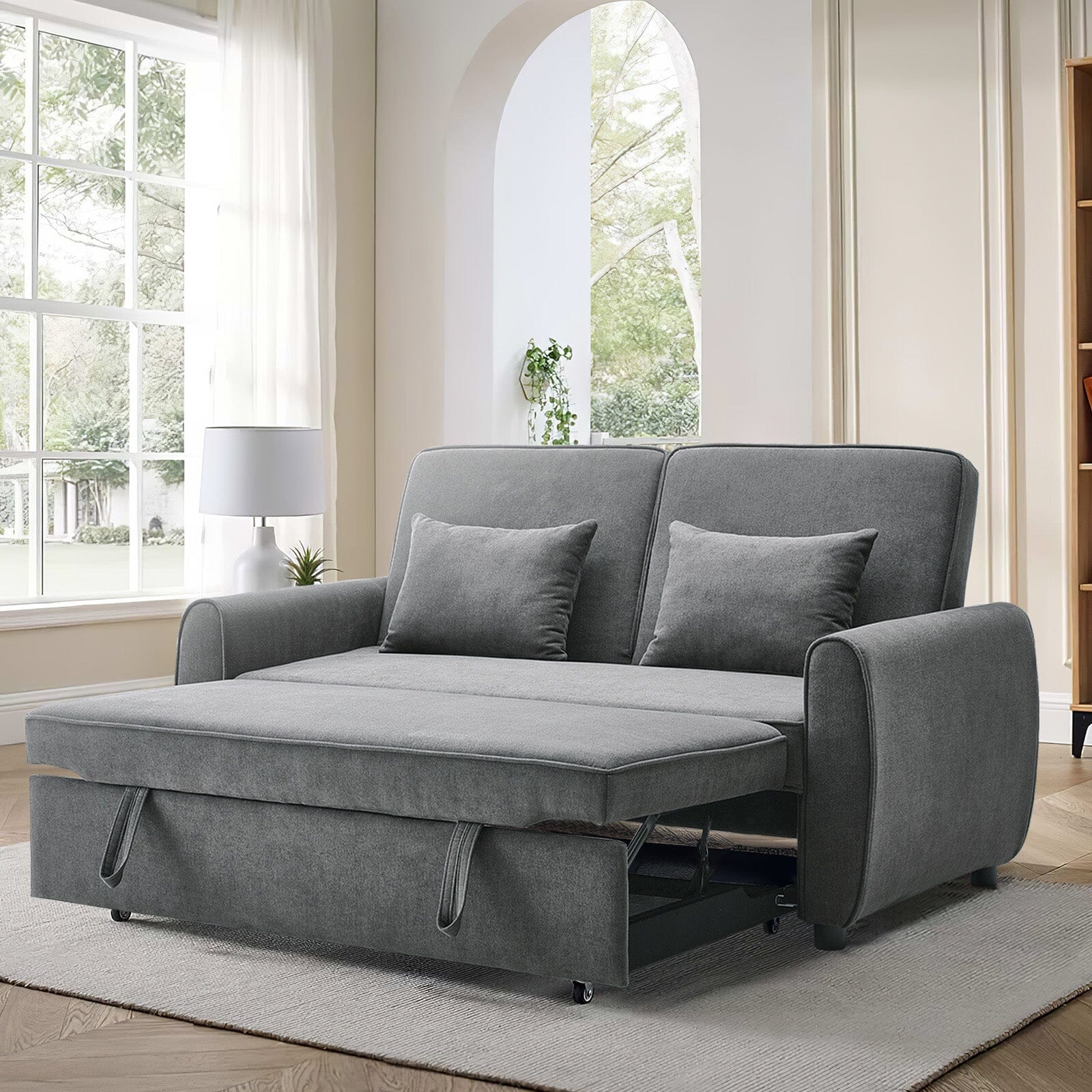 Convertible Pull Out Sofa Bed with Reclining Backrest Living and Home 