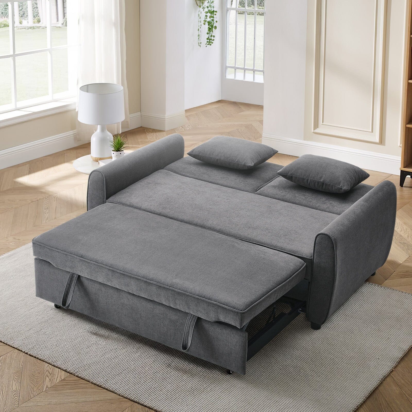 Convertible Pull Out Sofa Bed with Reclining Backrest Living and Home 