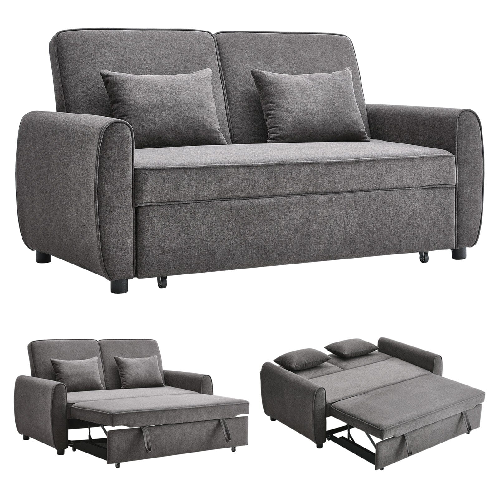 Convertible Pull Out Sofa Bed with Reclining Backrest Living and Home 