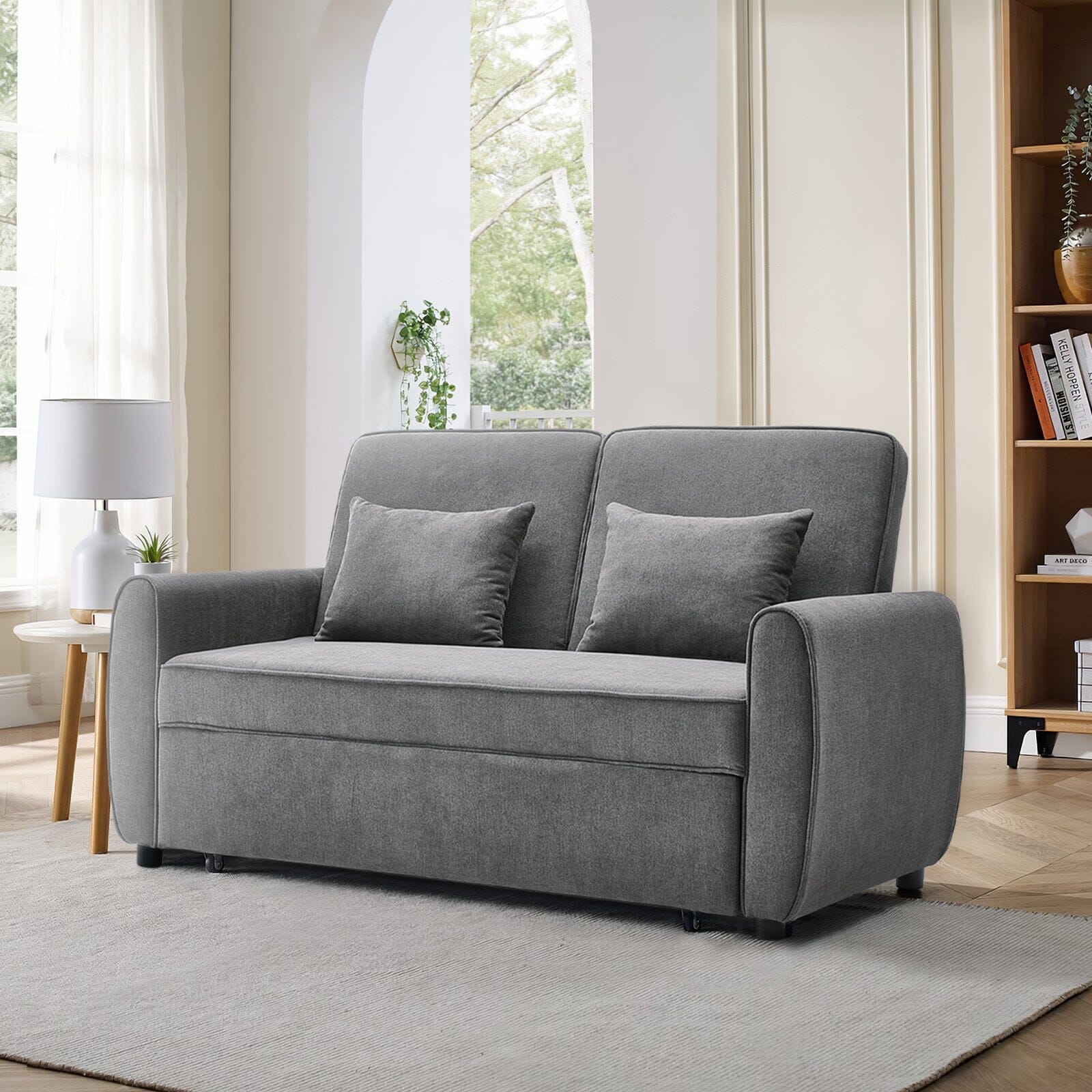 Convertible Pull Out Sofa Bed with Reclining Backrest Living and Home 