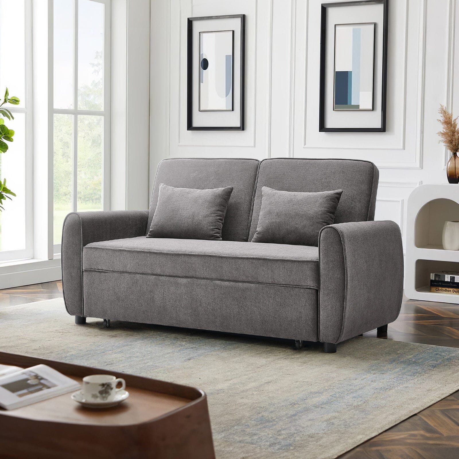 Convertible Pull Out Sofa Bed with Reclining Backrest Living and Home 