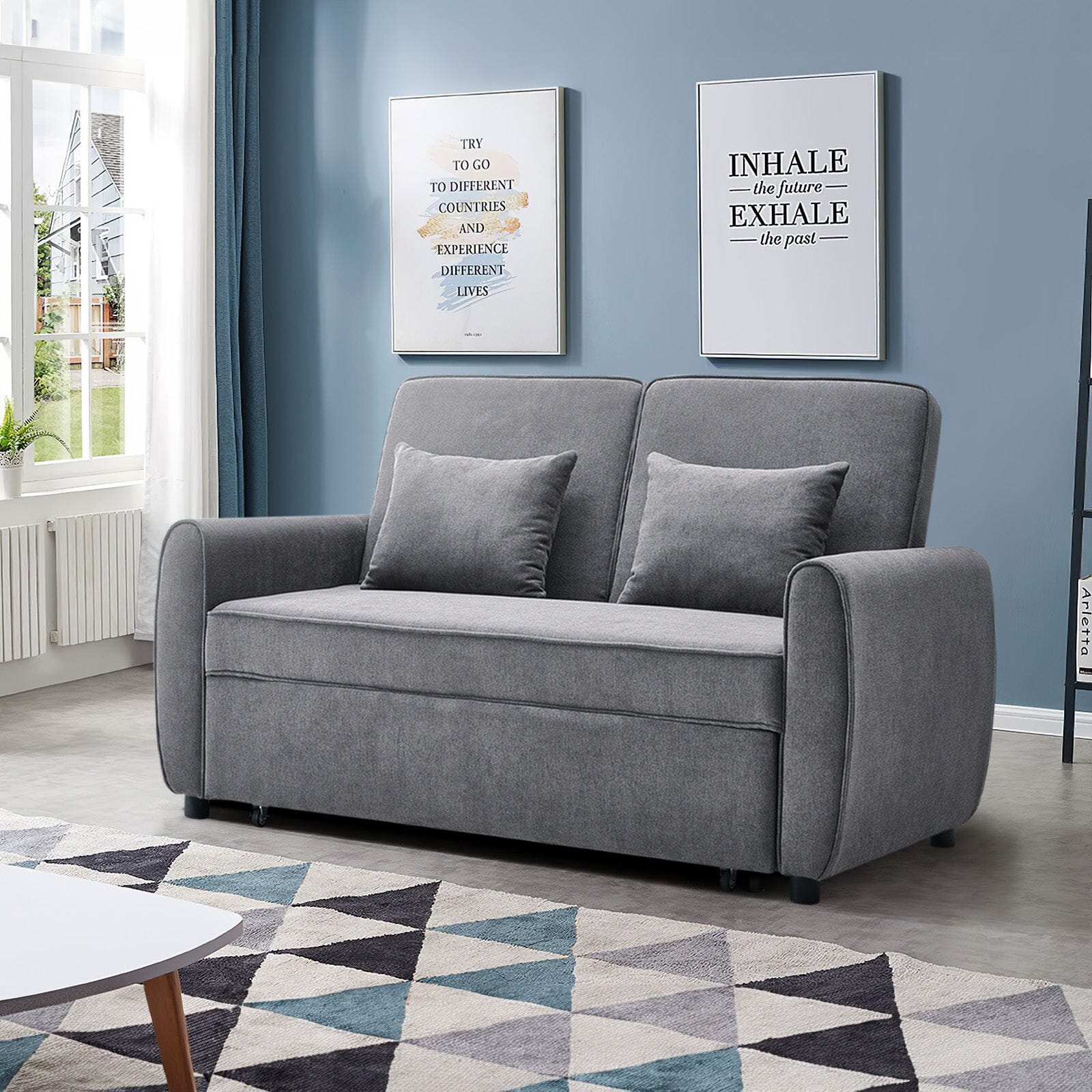 Convertible Pull Out Sofa Bed with Reclining Backrest Living and Home 