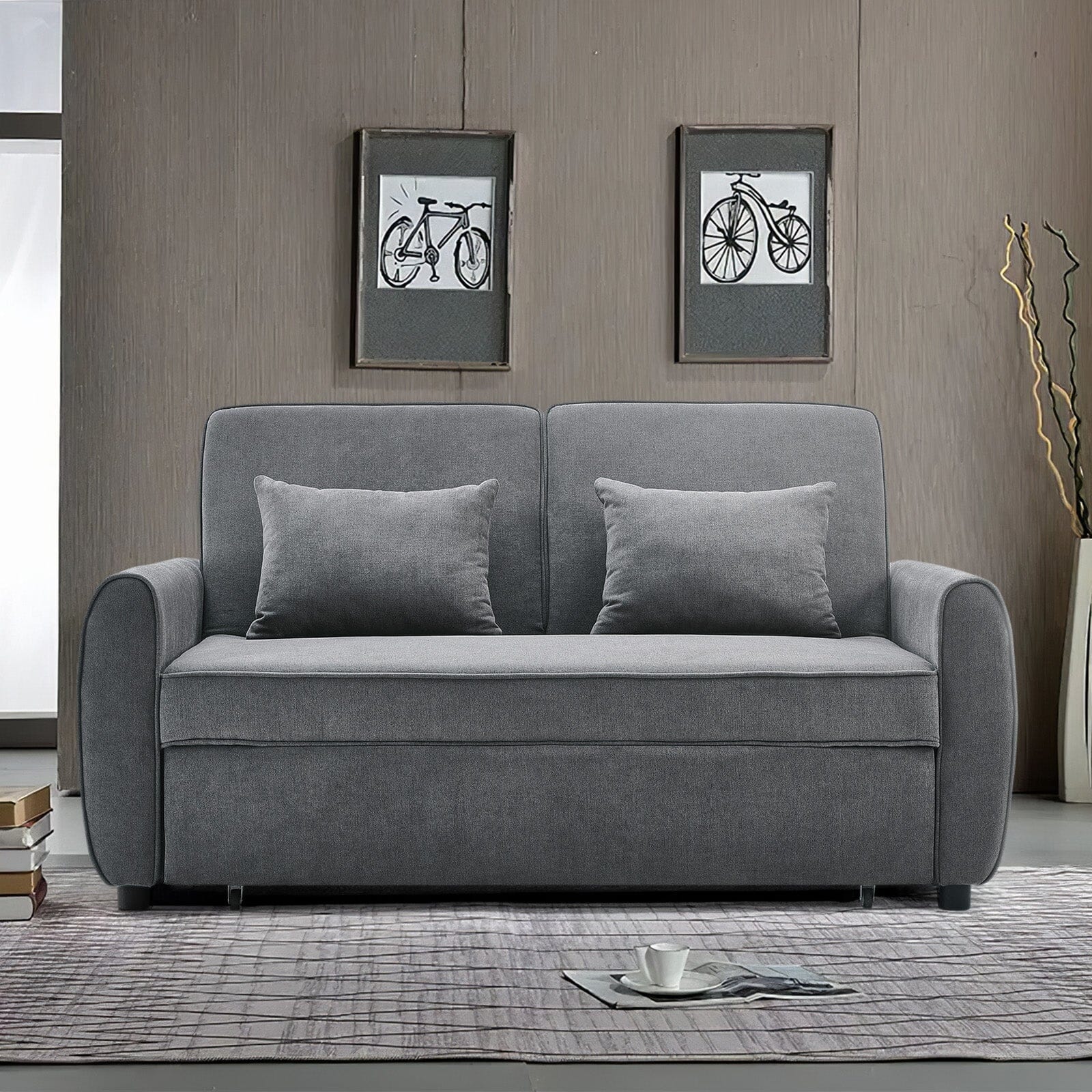 Convertible Pull Out Sofa Bed with Reclining Backrest Living and Home 