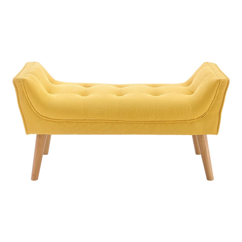 Tufted Fabric Bed Bench Upholstered Footstool Footstools Living and Home 