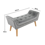 Tufted Fabric Bed Bench Upholstered Footstool Footstools Living and Home 