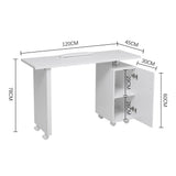 120cm White Manicure Table Salon Station with Storage Dressing Tables Living and Home 