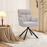 Modern Swivel Chair with Upholstered and Black Legs Home Office Chairs Living and Home Beige 