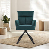 Modern Swivel Chair with Upholstered and Black Legs Home Office Chairs Living and Home Green 