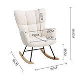 3ft Patchwork Upholstered Rocking Chair with Wooden Skates Rocking Chairs Living and Home 